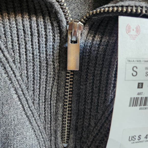 ZARA Gray Zipped Sweater NWT - Picture 9 of 9